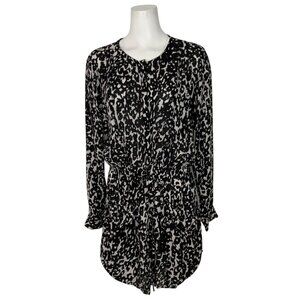 A.L.C. Simona Dress M Silk Black Leopard DEFECT